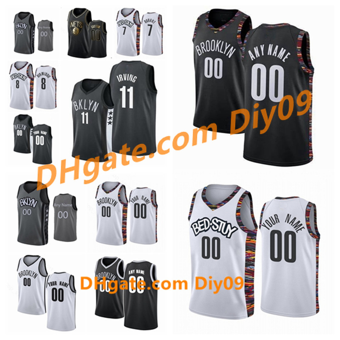 

Custom Brooklyn Nets Jersey Jarrett 31 Allen Caris 22 LeVert 12 Harris Kyrie 11 Irving City Swingman Edition Basketball Jerseys, Black;red
