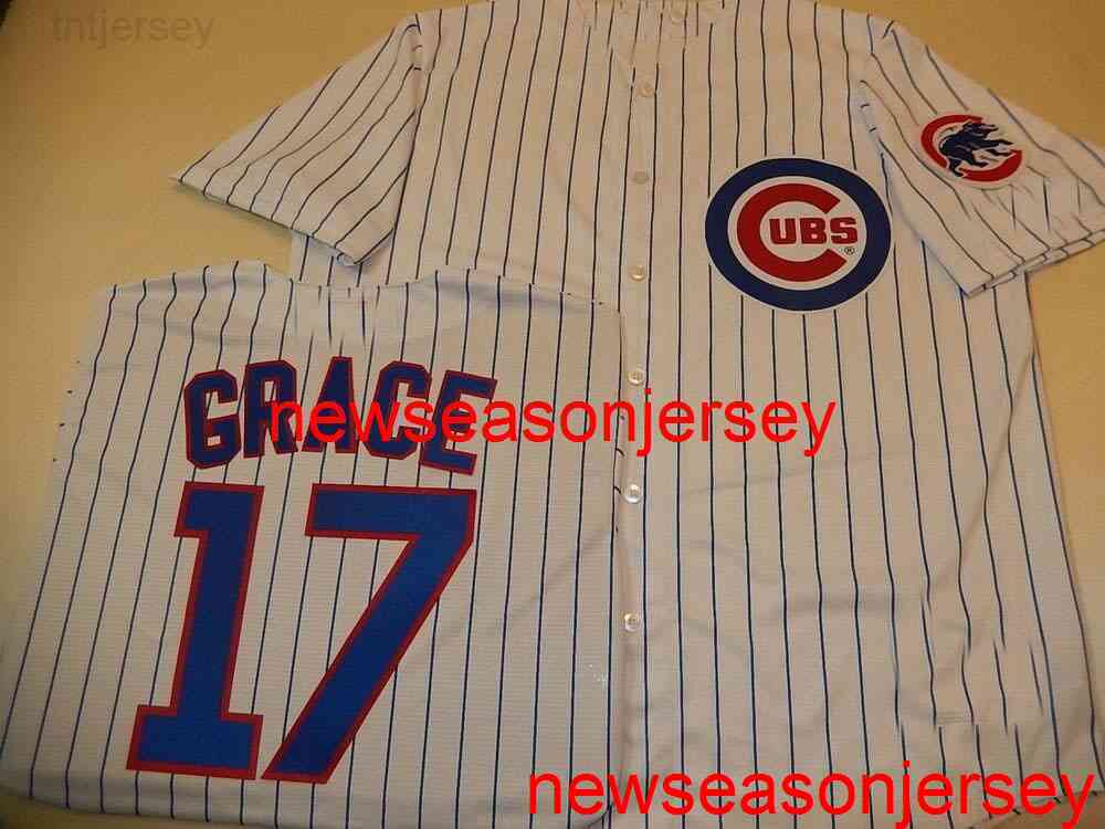 

Cheap Custom MARK GRACE Cool Base Sewn Baseball Jersey W/Patch NEW Stitch Any Name Number Men Women Youth baseball jersey, White