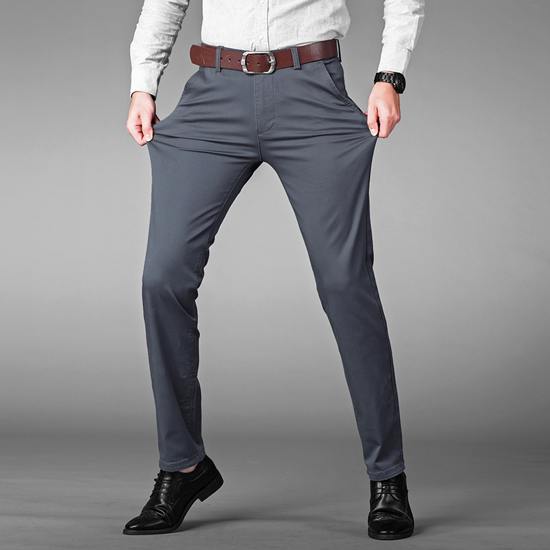 

2021 Brand New Men's Business Regular Straight Fit Stretch Casual Suit Trousers Elasticity Pocket Details Dg7l, Grey