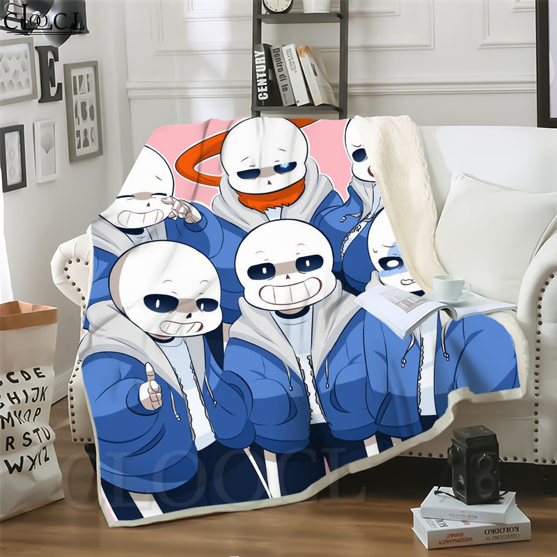 

CLOOCL New Pixel Game Undertale Sans 3D Print Street Style Air Conditioning Blanket Teens Bedding Throw Blankets Plush Quilt