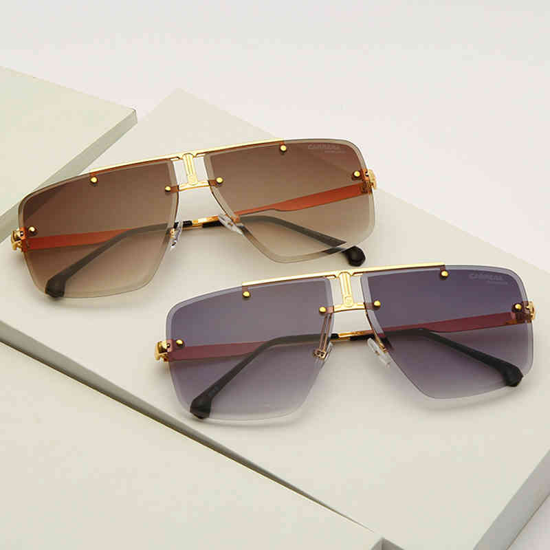 

Fashion Retro Trendy Frameloze sunglass For Women Men Fire Dign Male Outdoor Sports Driving Cool Metal UV400 SunglassGKCM