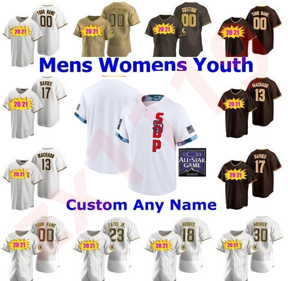 

2021 All-Star Game Baseball Jersey San Diego Men Women youth kids Fernando Tatis Jr Manny Machado Tony Gwynn Eric Hosmer Padres Jerseys, Blue;black