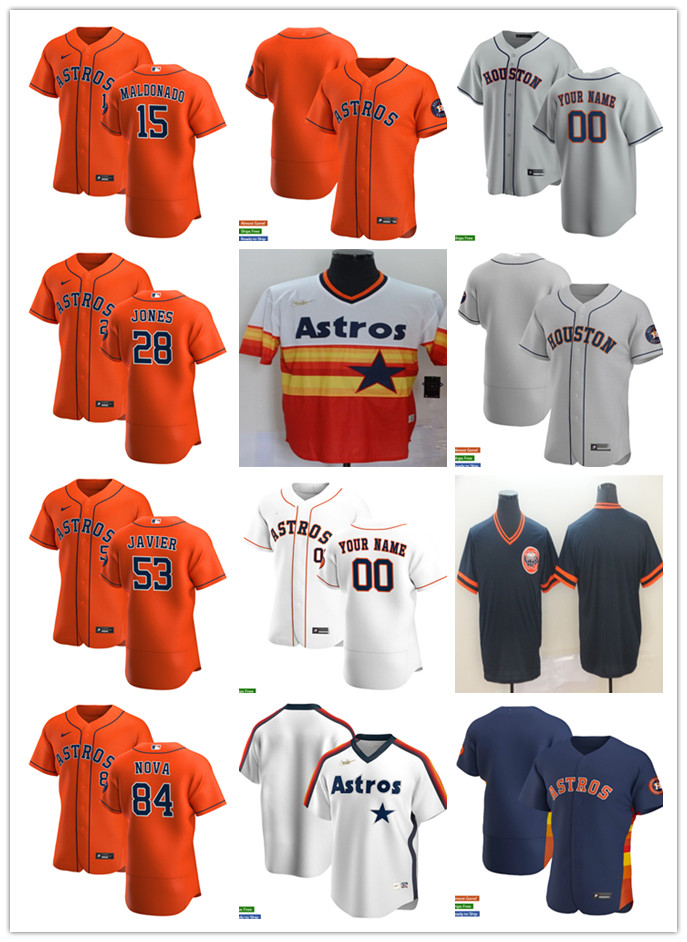 

Men Women Youth 53 Cristian Javier 28 Taylor Jones 15 Martin Maldonado 84 Freudis Nova Custom Baseball Jerseys Blank orange white gray navy, Blue;black