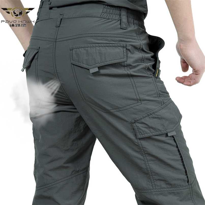 

Men Quick Dry Summer Army Military Pants Casual Trousers Men's Tactical Cargo Pants Male lightweight Waterproof Trousers -4XL 211111, Black