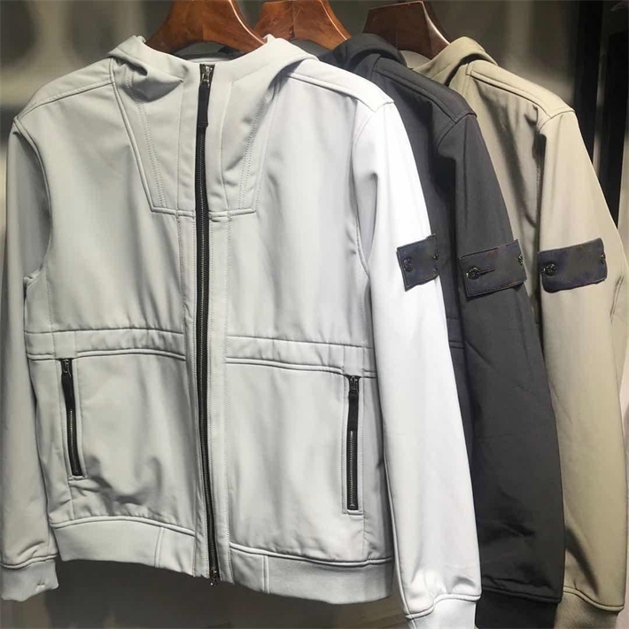 

Men Air Hooded Jacket Windbreaker Zipper Hoodies Patchwork Jackets Stone Running Sports Hoody Jogger Casual Island Coat E2a1, Black;brown