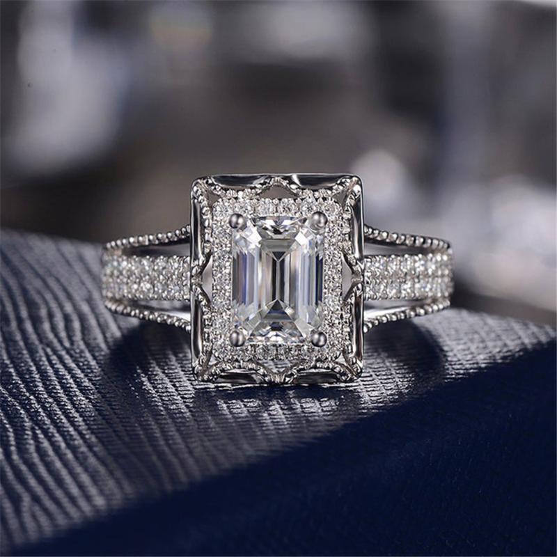 

Wedding Rings Loredana Fashion Jewelry Nobility Series For Women.Exquisite White Romantic Gift High Grade Rectangle Zircon Ring