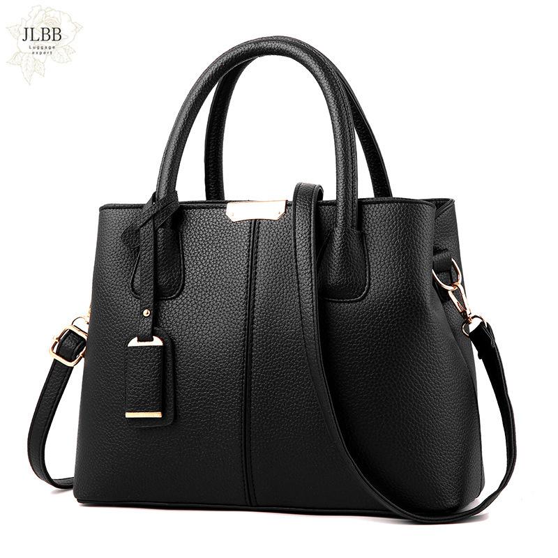 

Women Bag Vintage Casual Tote Top-Handle Women Messenger Bags Shoulder student Handbag Purse Wallet Leather 2021 New sac femme, Black