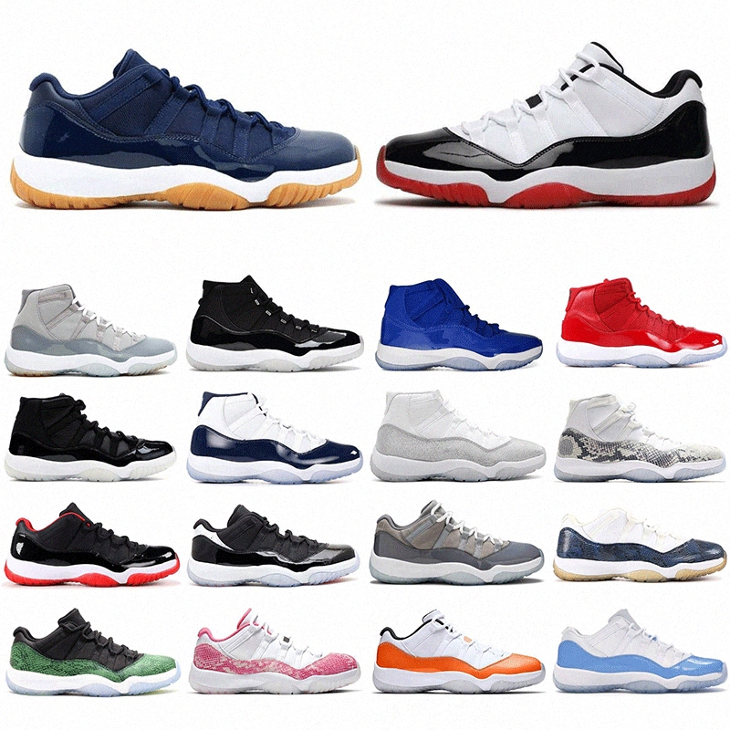 

2022 Newest Cool grey 11 11s mens basketball Shoes 25th Anniversary low legend University blue white bred concord cap and gown men women sneakers trainers, Box