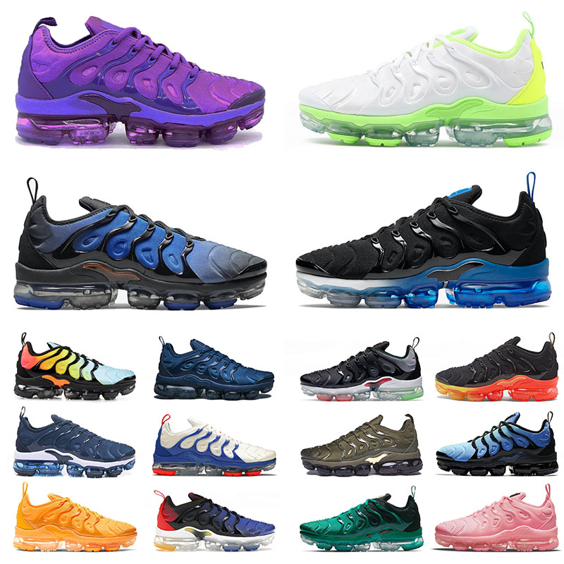 

Nik Vapourmax TN Plus Running Shoes Air Vapor Max Triple Black White Trainers Tennis Ball Sports Tns Sneakers Men Women Knicks Vibes Airmax Coquettish Purple Grape, # tennis ball 40-47