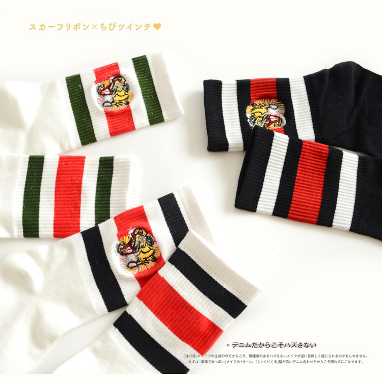 

High Quality 3Pair/lot Stockings Couple Leisure Sports Sock Embroidery Cotton Tube Socks Male, Black