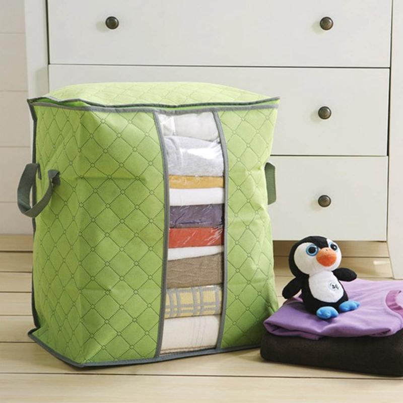 

Thickened Non-woven Bamboo Charcoal Colored Clothing Storage Bag Clothing Bag Foldable Clothes Quilt Closet Sweater Organizer