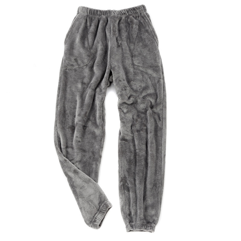 

2021 New Winter Flannel Sleep Bottoms Thicken Warm Men's Sweatpants Comfort Casual Pair Pajama Pants Svbb, Dark blue