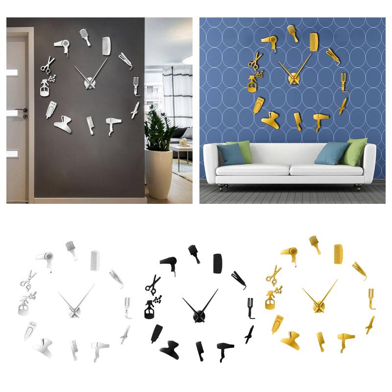 

3D Wall Clock Frameless Modern Mirror Sticker for Home Living Room Decor
