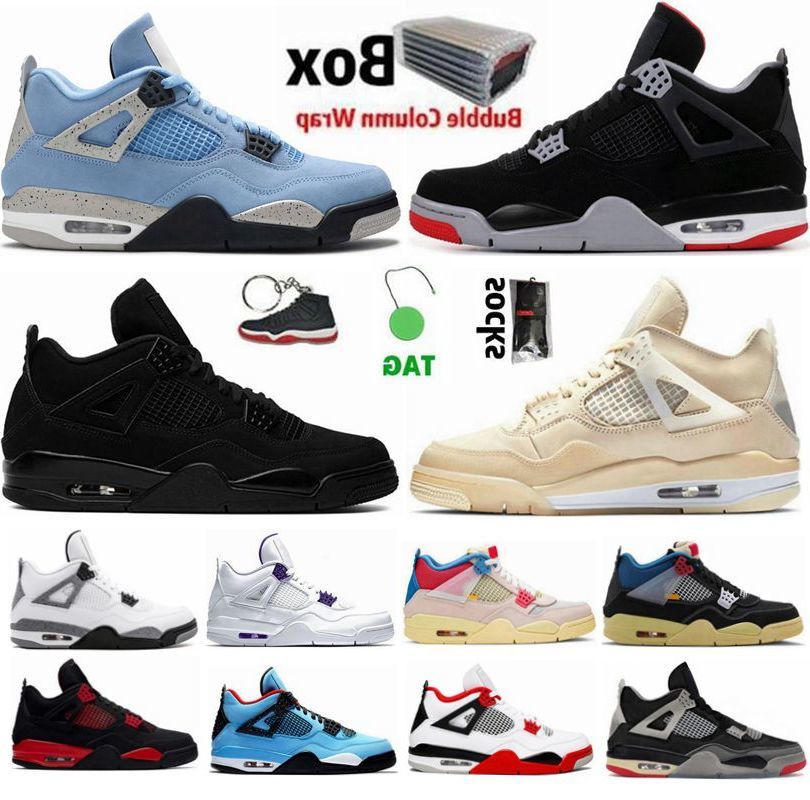 

Shoes University Blue 4 4s mens Basketball Jumpman neon black cat fire red pine green starfish mushroom white cement sports sneakers