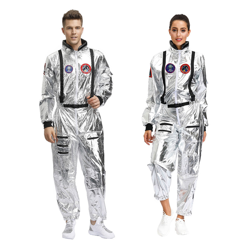 

Theme Costume Halloween Carnival Adult Astronaut Space Cosplay Costume Women Pilots Jumpsuit Men Astronaut Alien Spaceman Role Play Outfits