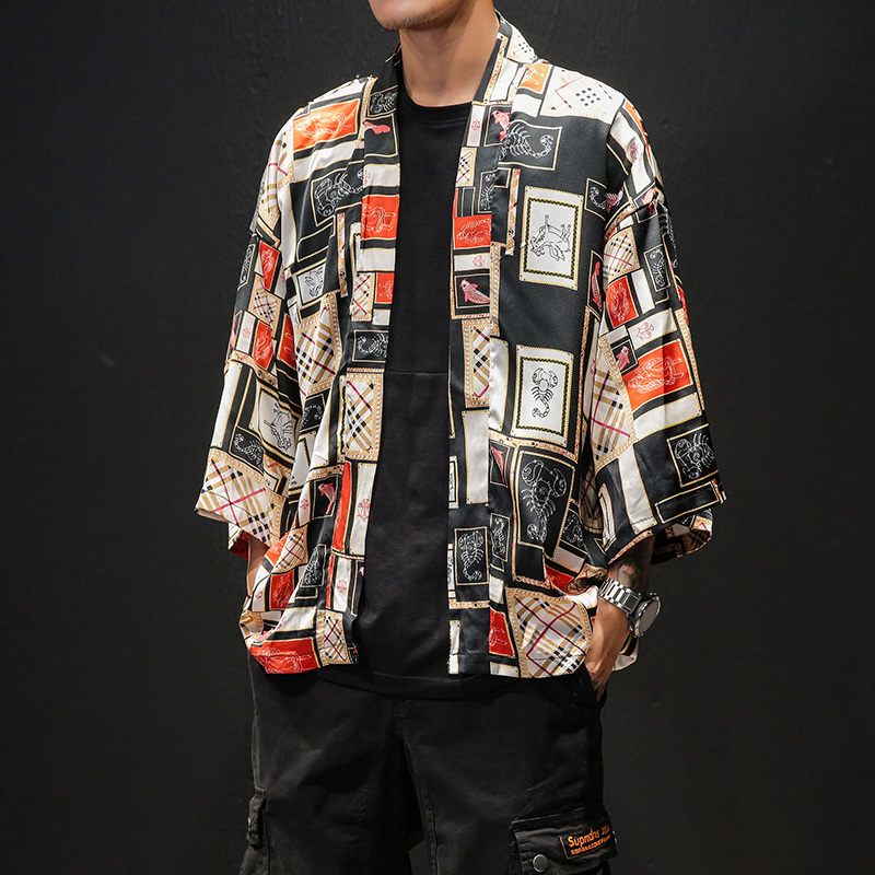 

2021 New Japanese Streetwear Men's Short Sleeve Hip Hop Ukiyoe Casual Man Will See Soft Hawaiian Shirt Kh0h, Green