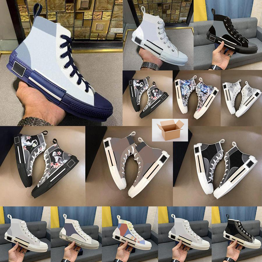 

2021 Designers Sneakers Oblique Technology Casual Shoes High Low Top Sneaker Printed Alphabet Canvas Trainers Women Men Shoe with box, Color 13