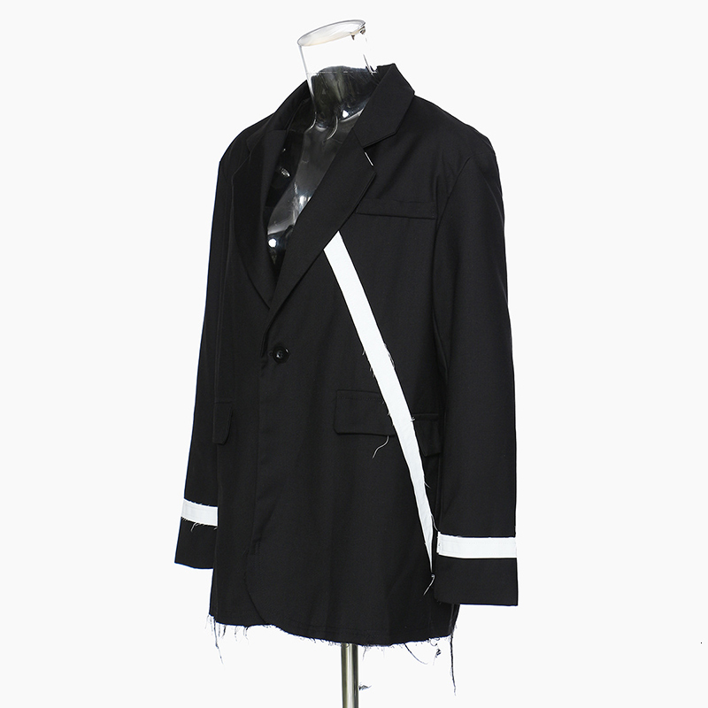 

Women's Suits & Blazers [Eam] Female black contrast oversized blazer color lapel long sleeve fashion adjustment spring jacket 1de1164 WI7R, 1# shoe box
