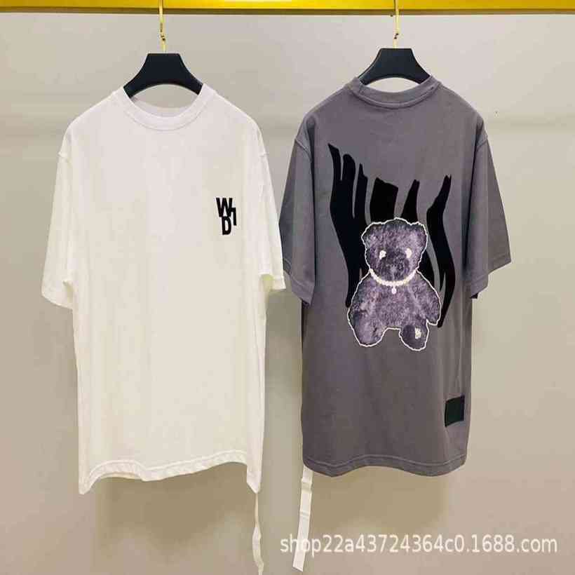 

We11done Light-emitting fluorescence Bear Women's Tea Cato Oversized T-shirts Summer Clothing for Women/Men