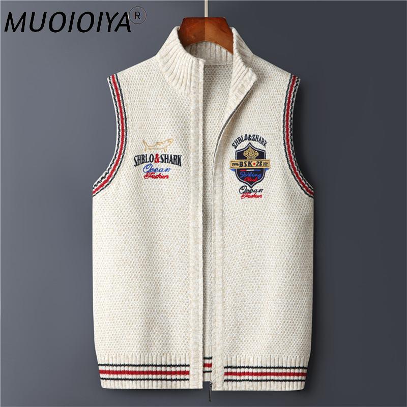 

Men's Sweaters Letter Knitted Vest Sweater Men Korea Clothing Casual Sleeveless Jackets Male Pullover Kint Wear Outwear Autumn 2022, White;black