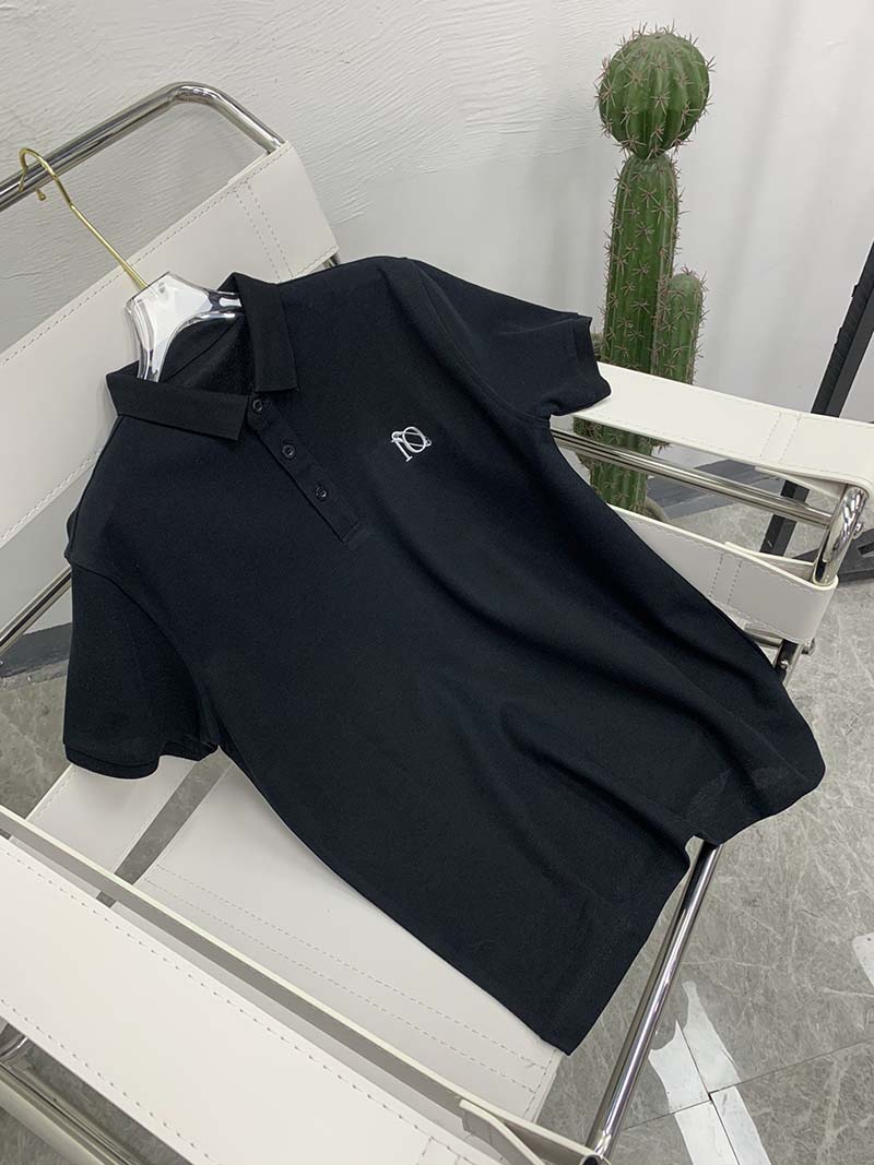 

21ss mens Tee t shirts Pin Embroidery chest letters men clothes short sleeve mens shirts tag letters polo New black white 07, White;black