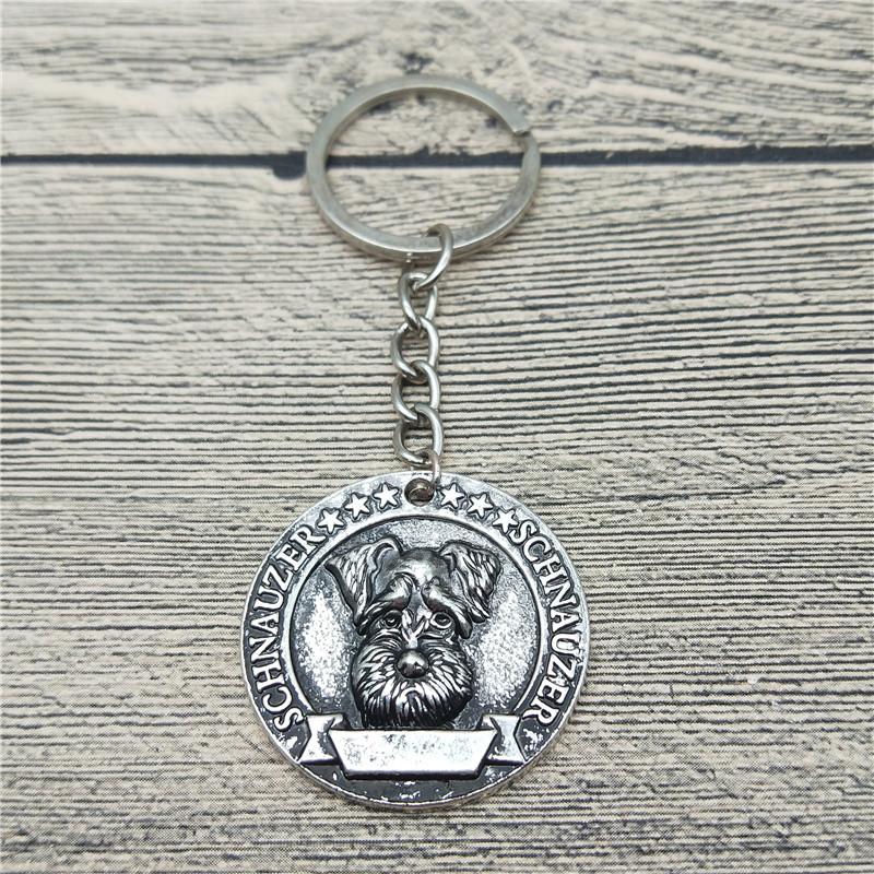 

Keychains Trendy Retro Schnauzer Key Chains Fashion Pet Dog Jewellery Car Keychain Bag Keyring For Women Men
