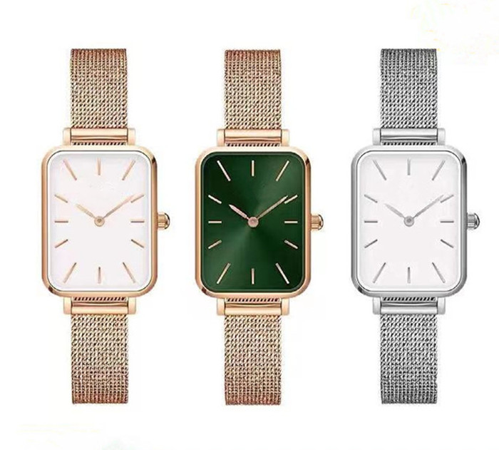 

The latest 2021 fashion luxury watch designer casual quartz green face ladies watches Daniel's stainless steel Square gold lady women womens watches d&w Original, Box