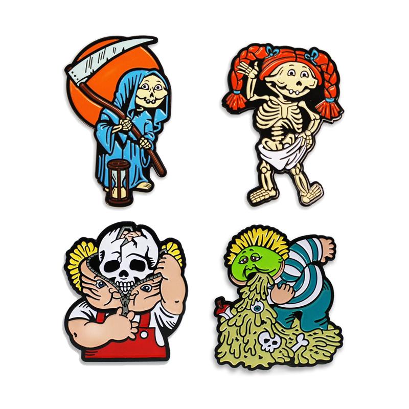

Pins, Brooches Garbage Pail Kids Bone Crim Richie Bony Tony Enamel Pin Badge Brooch
