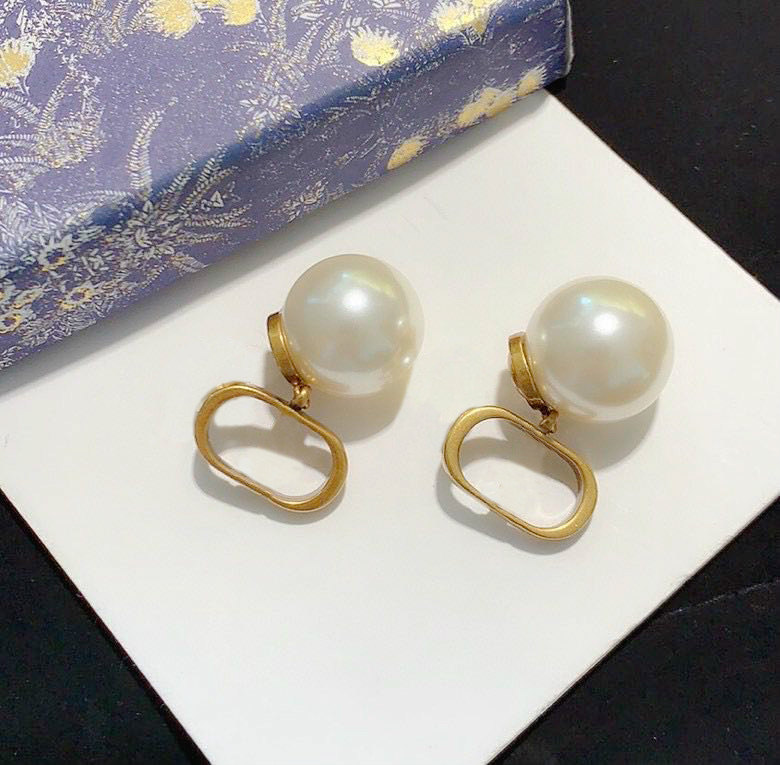 

HB0823 Have stamp fashion hoop pearl earrings aretes orecchini for women party wedding lovers gift jewelry engagement with box, Golden;silver