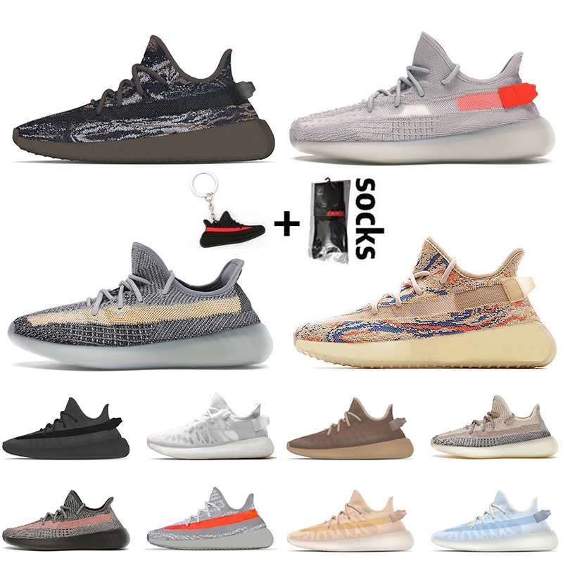 

2021 Mens Womens Kanye V2 Running Shoes Beluga Reflective MX Rock Oat Sports Sneakers Mono Ice Mist Clay White Black Ash Stone Blue Tail Light Athletic Trainers, No.11 tail light 36-48
