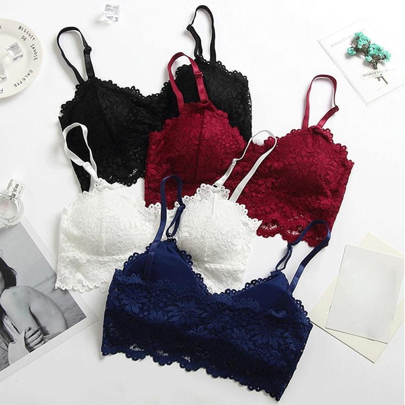 

Yoga Outfit Women Fitness Underwear Floral Lace Sport Crop Top Sexy Bra Bralette Lingerie Wireless Padded Seamless