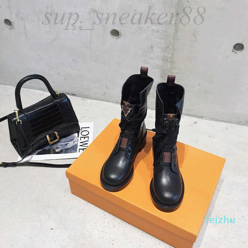 

2021 ankle boots Women Fashion lace-up rope Martin Designer Wool Winter Leather Boot Top Quality With box Size EUR 35-40