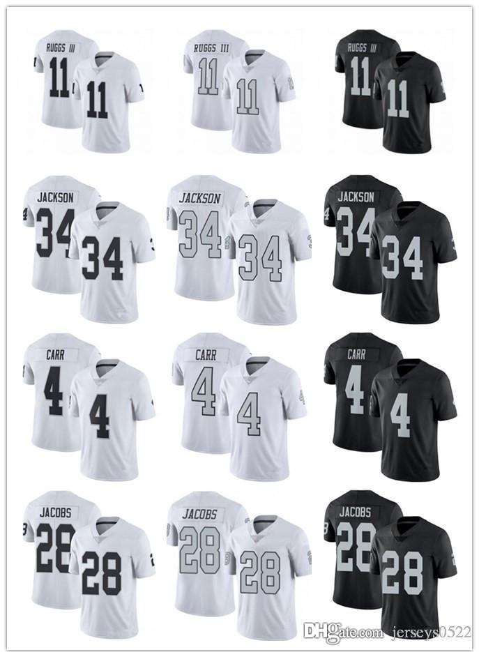 

Men Women youth Las Vegas Raiders 4 Derek Carr 11 Henry Ruggs III 28 Josh Jacobs 34 Bo Jackson WHITE Football Jerseys, Black;red