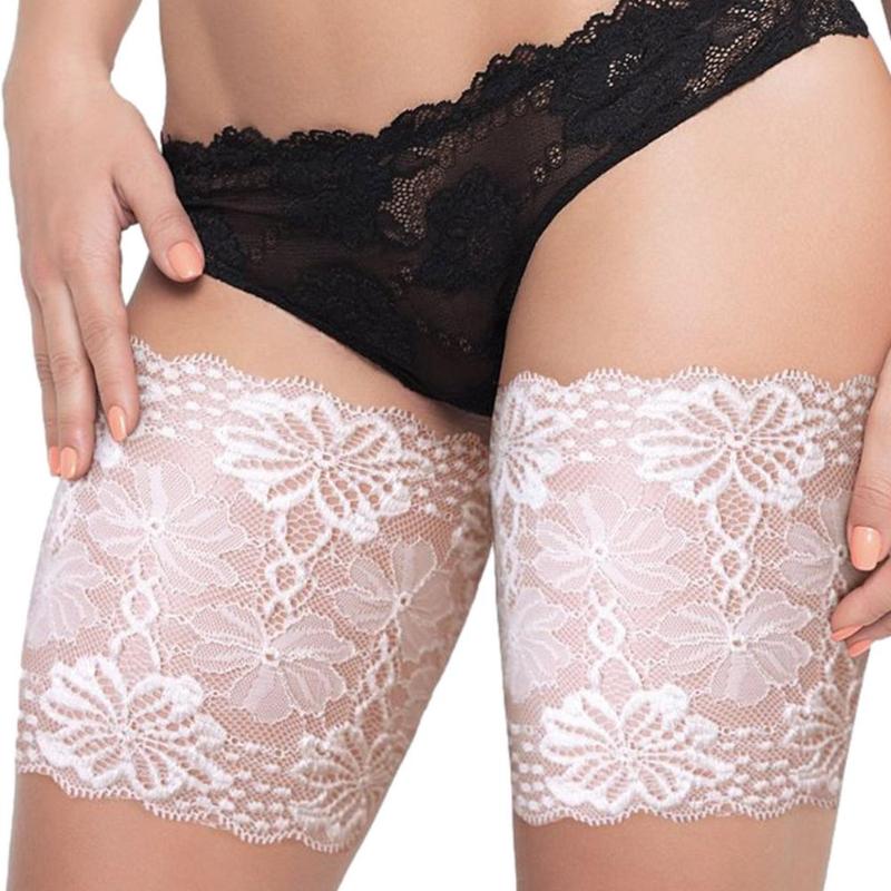 Socks & Hosiery Silicone Anti Slip Bud Silk Sock Set Elastic Lace Thigh Sleeve Friction Invisible Stockings Belt-image-722761895