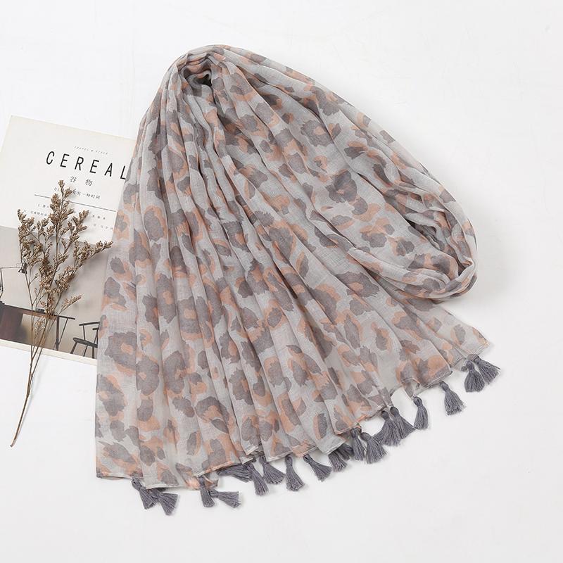 

Scarves Fashion Ladies Shawl Cotton Leopard Scarf With Fringed Turban Muslim Hajib Support Wholesale The Latest Fashio