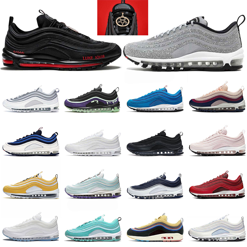 

2021 Cushion 97 Women Mens Running Shoes University Red MSCHF Lil Nas X Satan 97s Triple White ACG Terra Sports Trainers Sneakers Undefeated, C16 bred 40-45