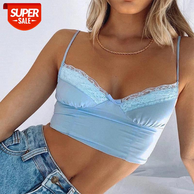 

Summer Lace Sleeveless Milkmaid Top Backless Sexy 90s Crop Tops Tee Women Yellow Cami Top Fashion Casual Streetwear #1r0t, White