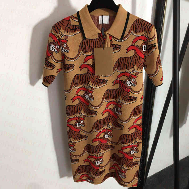 

Casual Dresses Polo Women Tiger Spring Latest Knit Long Dress Birthday Gift for Lady Brand Skirts 8BLT, 2# packaging bag
