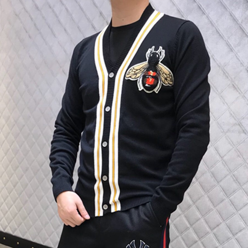 21ss Mens Cardigans Fashion Animals Embroidery Badge Sweaters Arrival Boys Hiphop New Sweater High Quality Wholesale Ins Hot