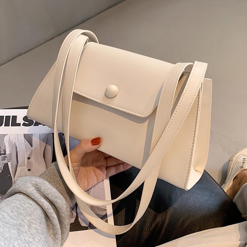 

Elegant Female Tote Armpit bag 2021 Fashion New Quality PU Leather Women's Designer Handbag Vintage Solid color shoulder bag, Black