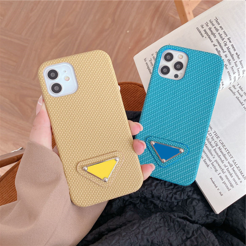

Fashion designer phone cases for iPhone 13 12 11 Pro Max XR XS 7/8 plus luxury PU leather protection shell case cellphone cover Samsung S10 S20P Note 10 20 ultra, Yellow woven pattern【p】