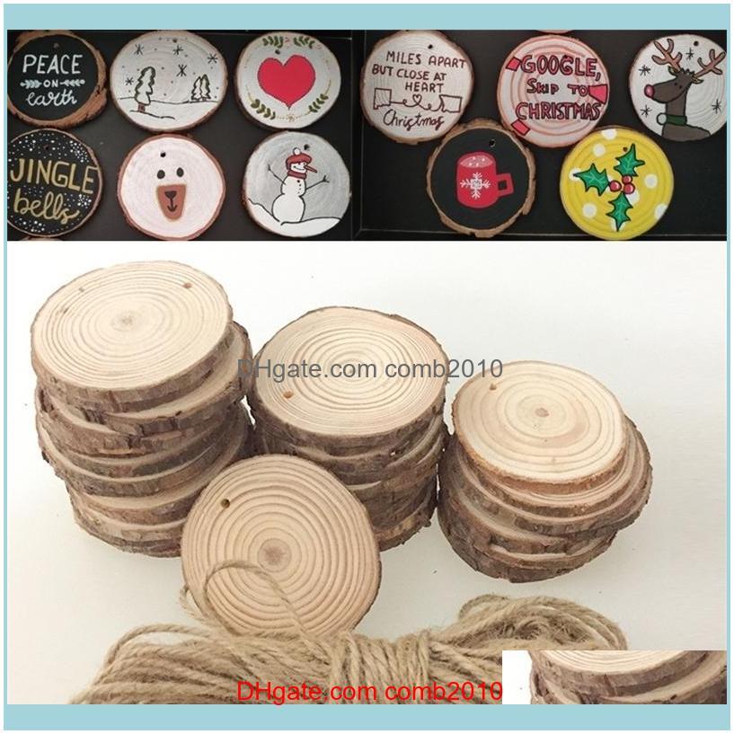 

Festive Party Supplies Home & Garden50Pcs Natural Wood Slices Round Circle Disks Tree Bark Log For Diy Crafts Wedding Decorations Christmas