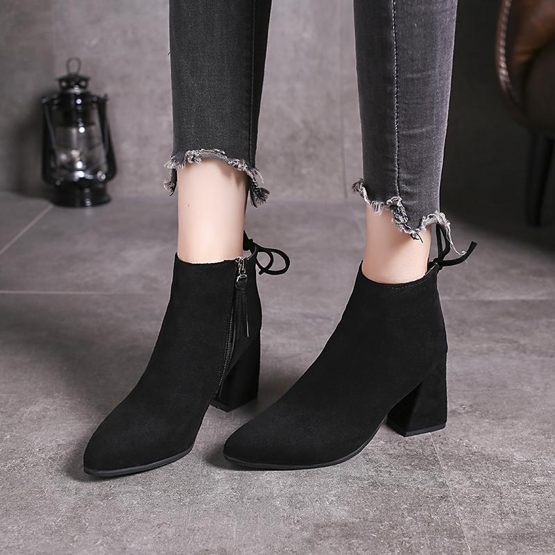 

Boots 2021 Women Autumn And Winter Women's European American Pointed High Heel Plus Size, Khaki