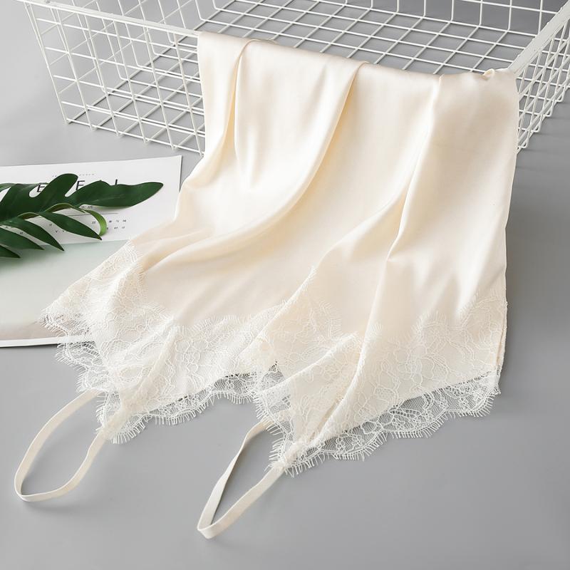 

Women' Blouses & Shirts Women Halter Basic Cami Sleeveless Satin Lace Silk Tank Tops Woman Summer Camisole Blouse 2021 Spaghetti Strap Top, White
