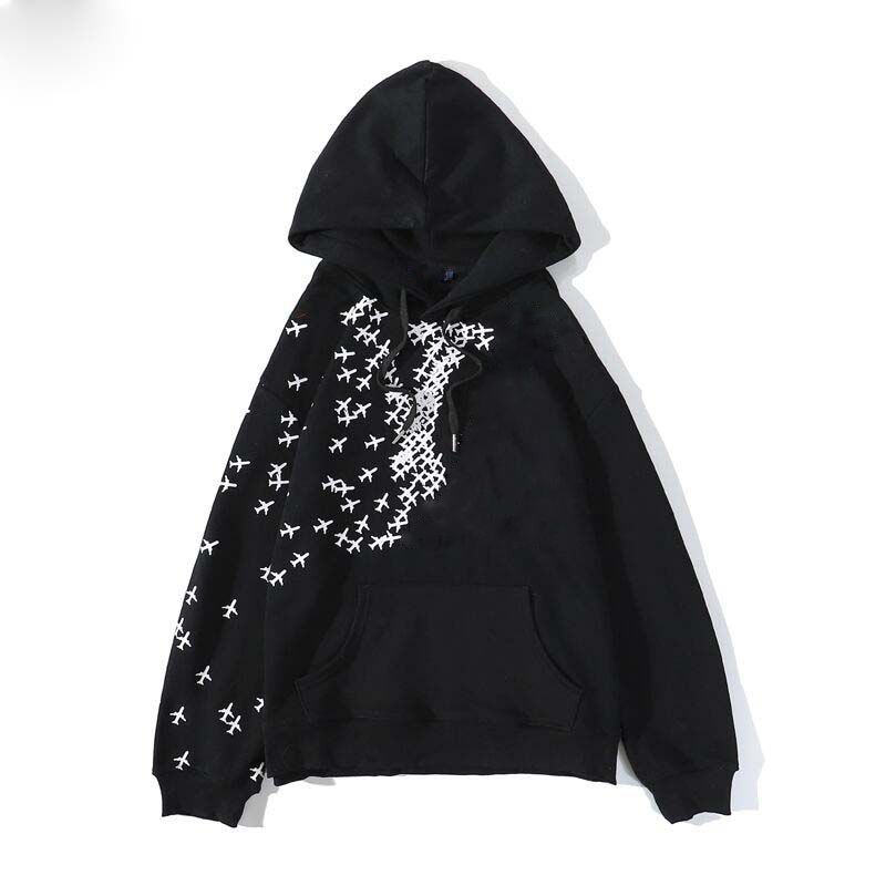 

Famous Menshoodies-Sweatshirts Männer Frauen Brief Stickerei Hoodie beiläufige Hoodiepullover Langarm-Größe -XXL, Black