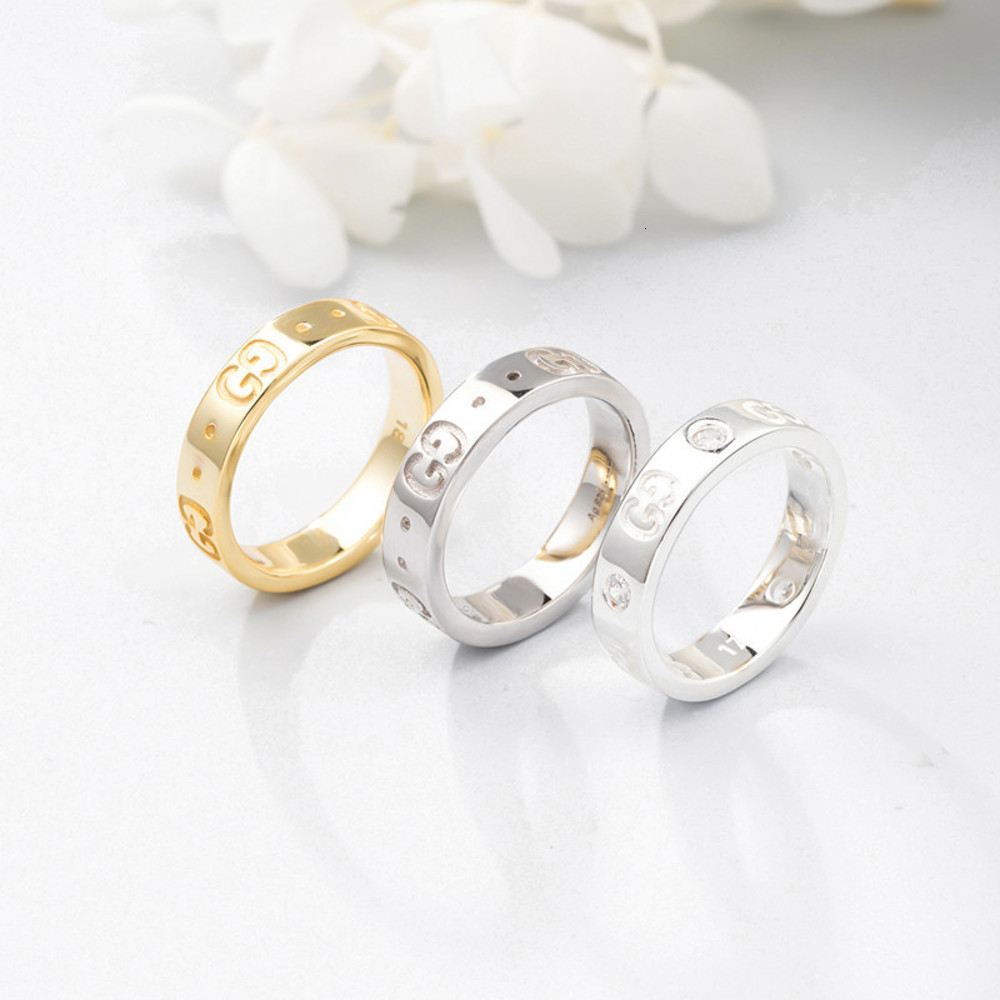 

Gujia S925 Sterling Silver Double g plated 18K gold ring, Golden;silver