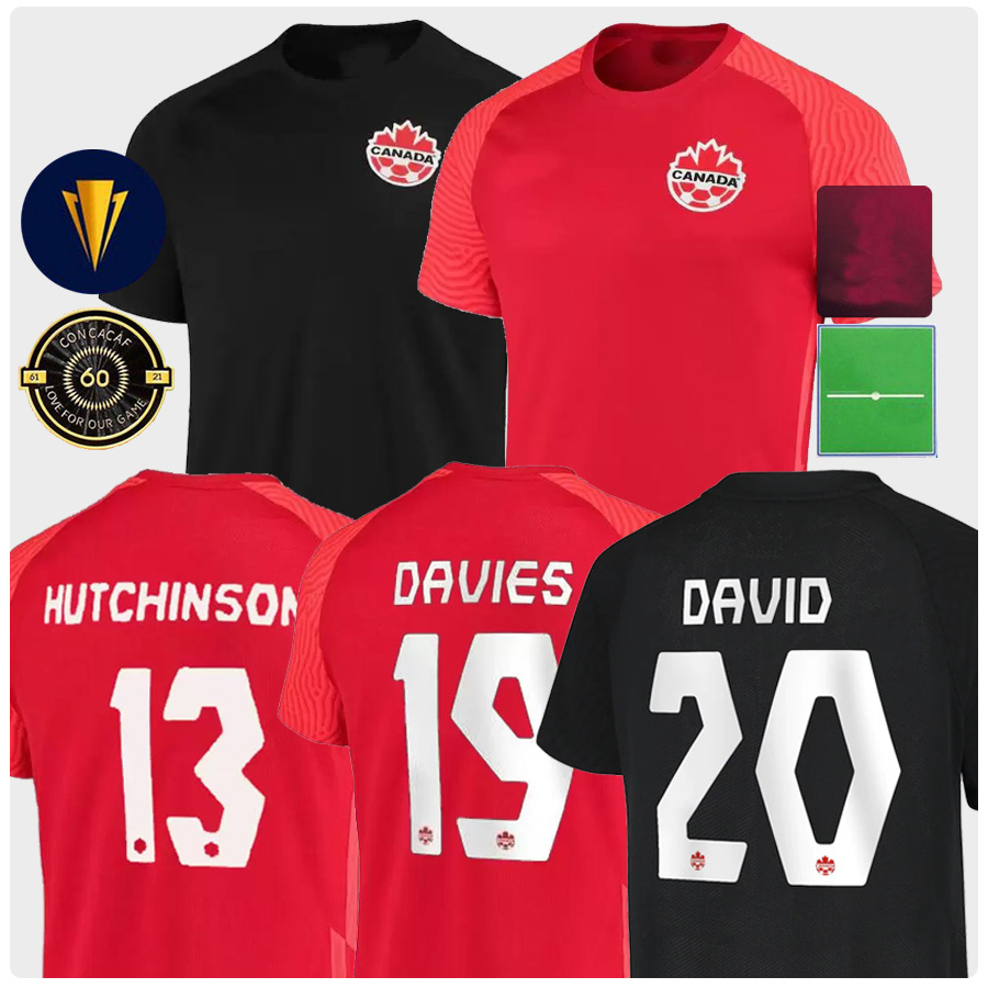 

21 22 Canada Soccer Jerseys Men home away Custom 19 Alphonso Davies 13 Atiba Hutchinson Jonathan David National Team Third Error KENNEDY EVS, Black;yellow