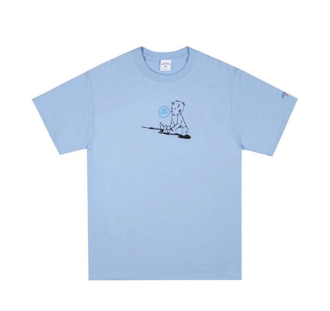 

2021 New Camiseta Verso 1:1 Noah t Little Boy Nenhum Peixe Tipo Imprimir Camisetas Casuais Japo Topos Mrxb