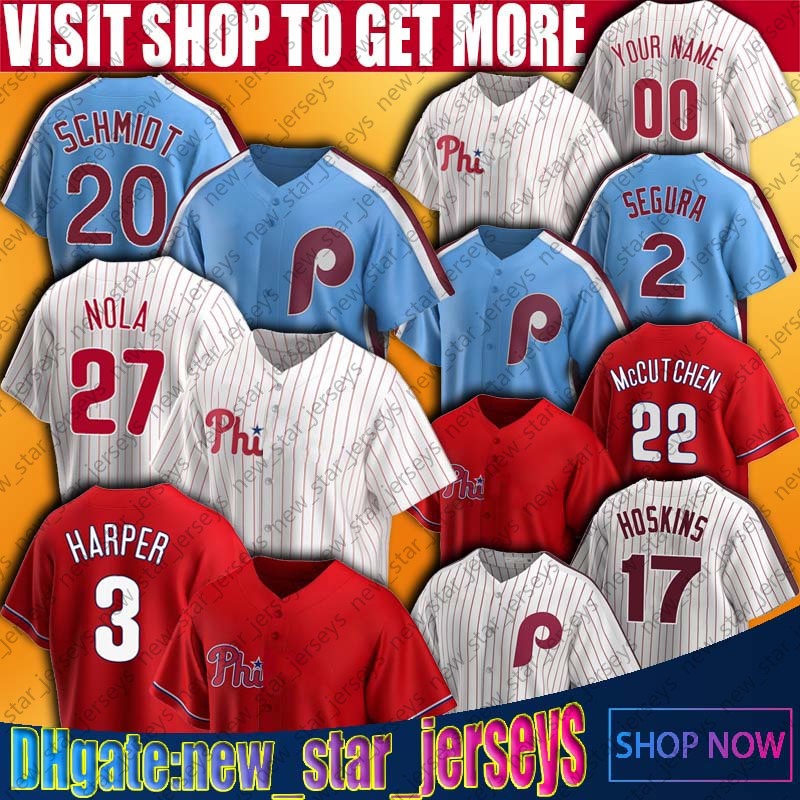 

3 Bryce Custom Philadelphia Harper Baseball Mike Schmidt Jersey Aaron Nola Rhys Hoskins J.t. Realmuto Jerseys Pete Rose Tug Mcgraw Jersey, Retro custom (feicr)