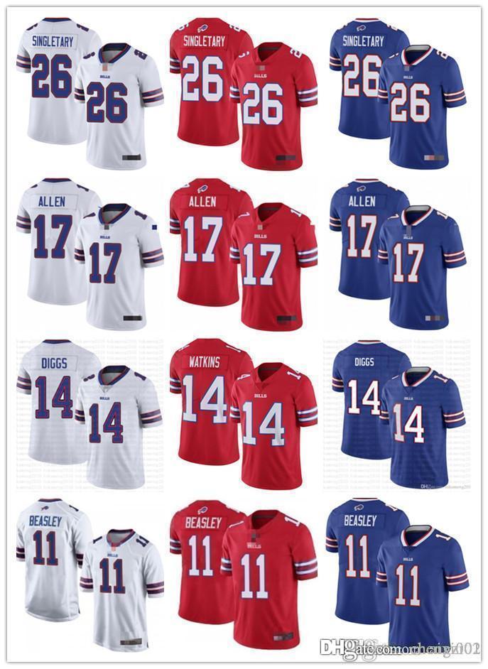 

Mens Womens Youth Buffalo Bills 14 Stefon Diggs 17 Josh Allen 26 Devin Singletary 11 Cole Beasley White Red Blue Football Jerseys, Black;red